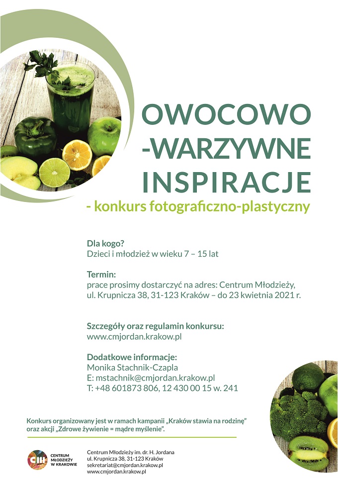 Konkurs Owocowo-warzywne inspiracje, afisz A3